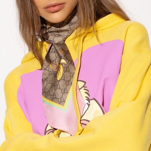 Gucci x Bananya GG Monogram Supreme Silk Neck Scarf - Picture 3 of 4